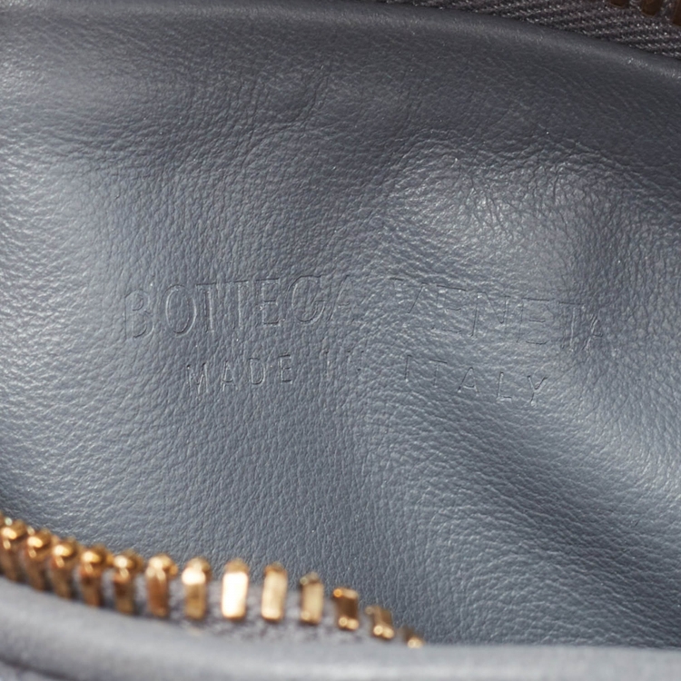Pre Owned Bottega Veneta Ash Grey Intrecciato Leather Mini BV Jodie Bag