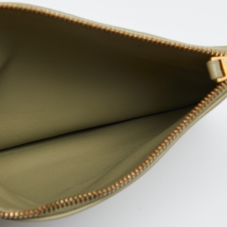 Pre Owned Bottega Veneta Avocado Green Intrecciato Leather Arco Tote