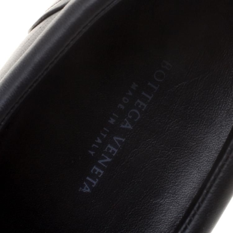 Pre Owned Bottega Veneta Black Intrecciato Leather Slip On Sneakers Size 37