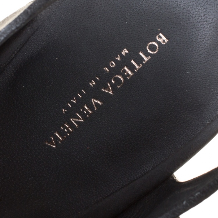 Pre Owned Bottega Veneta Black Leather and Canvas Floral Printed Wooden Wedge Cross Strap Sandals Size 40.5