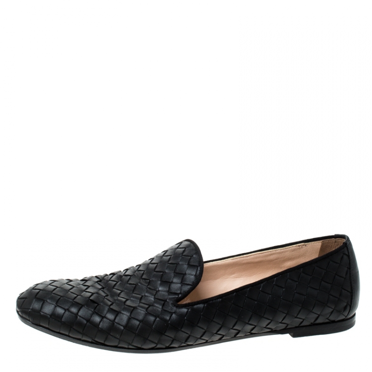 Bottega Veneta Woven Leather Ballet Flats - Interciatto hotsell Black Leather size 39.5