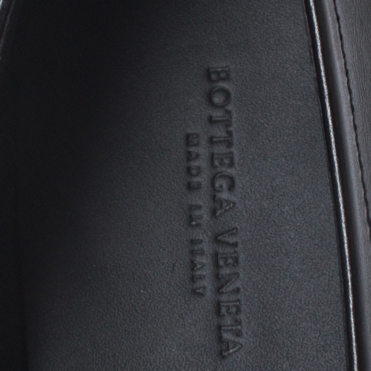 Pre Owned Bottega Veneta Black Intrecciato Leather Platform Loafers Size 39