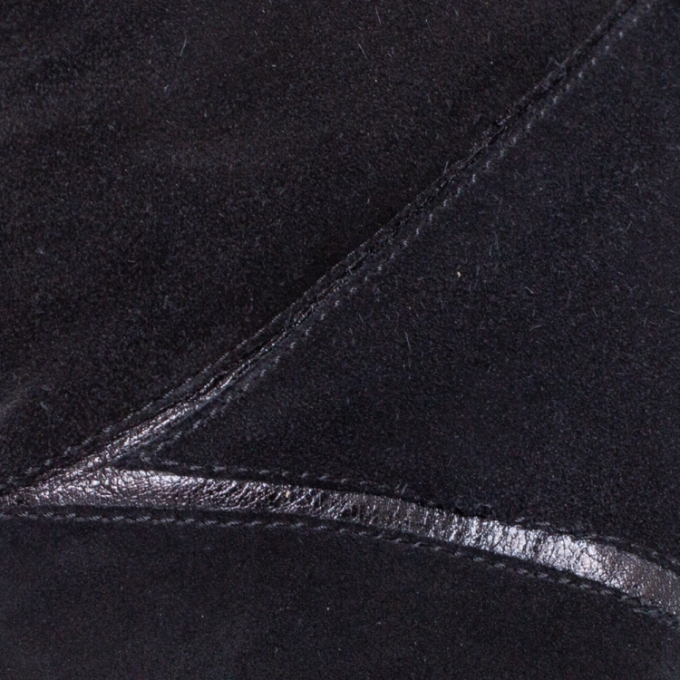 مملوكة مسبقًا Bottega Veneta Black Suede Knee High Boots Size 38.5