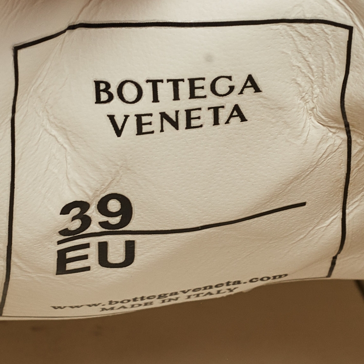 Pre Owned Bottega Veneta Off White Intrecciato Leather Sawyer Sneakers Size 39