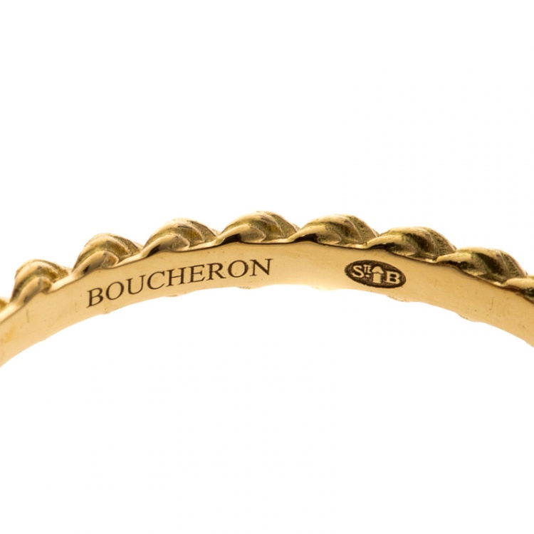 Pre Owned Boucheron Serpent Boheme Citrine 18k Yellow Gold Ring Size 56