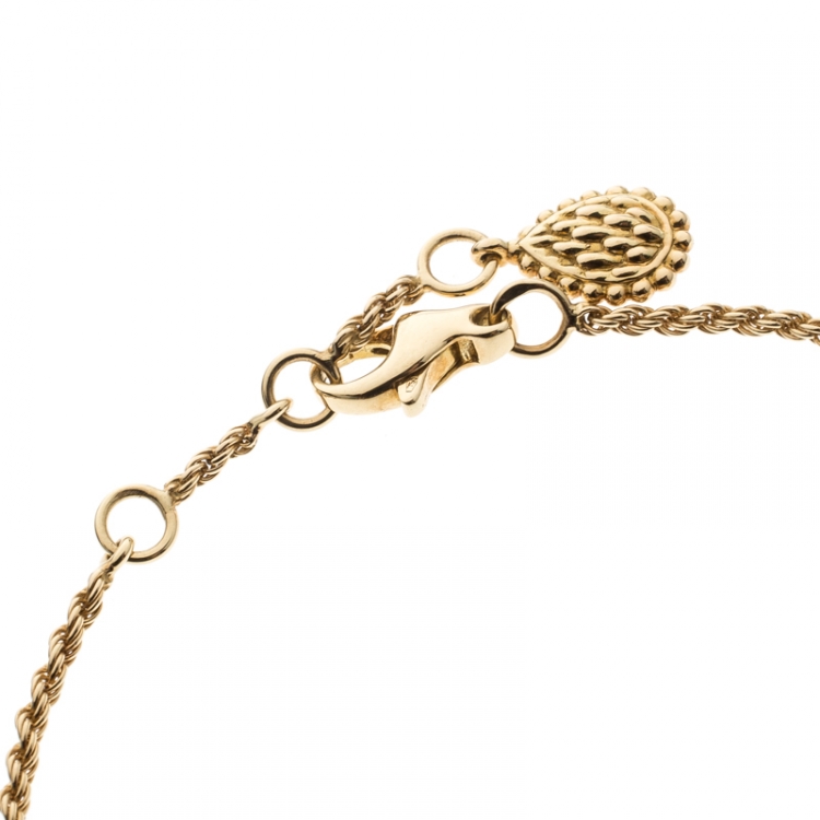 Pre Owned Boucheron Serpent Boheme 18k Yellow Gold And Diamonds S Motif Bracelet