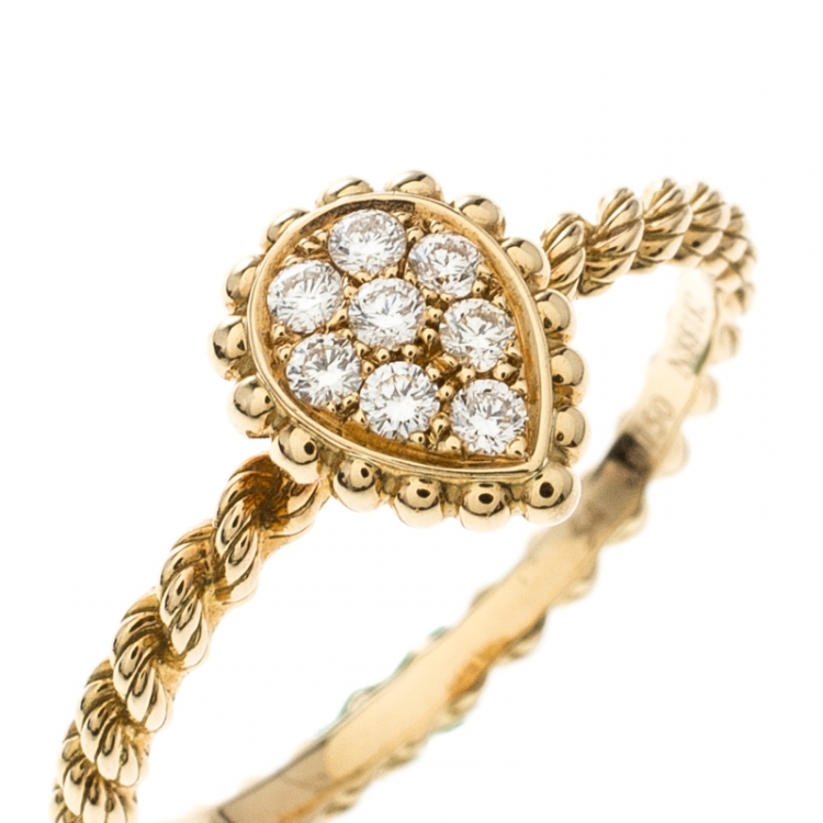 Pre Owned Boucheron Serpent Boheme 18k Yellow Gold And Diamonds XS Motif Ring