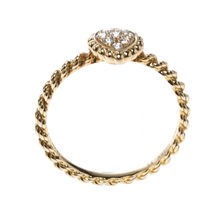 Pre Owned Boucheron Serpent Boheme 18k Yellow Gold And Diamonds XS Motif Ring