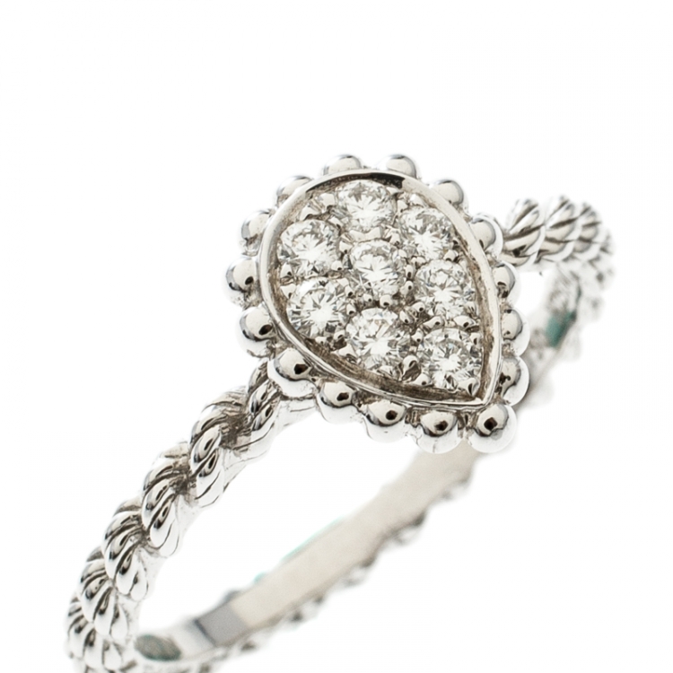 Pre Owned Boucheron Serpent Boheme 18k White Gold And Diamonds XS Motif Ring