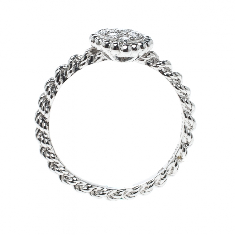 Pre Owned Boucheron Serpent Boheme 18k White Gold And Diamonds XS Motif Ring
