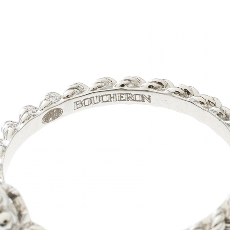 Pre Owned Boucheron Serpent Boheme 18k White Gold And Diamonds XS Motif Ring
