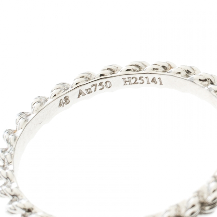 Pre Owned Boucheron Serpent Boheme 18k White Gold And Diamonds XS Motif Ring