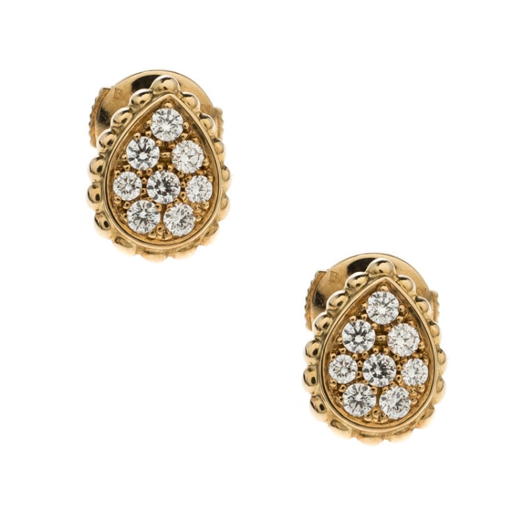 Pre Owned Boucheron Diamond Gold Serpent Boheme Earrings