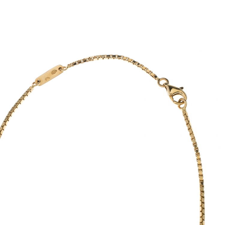 Pre Owned Boucheron Frou Frou 18k Yellow Gold Diamonds And Tourmaline Bead Soutoir Necklace