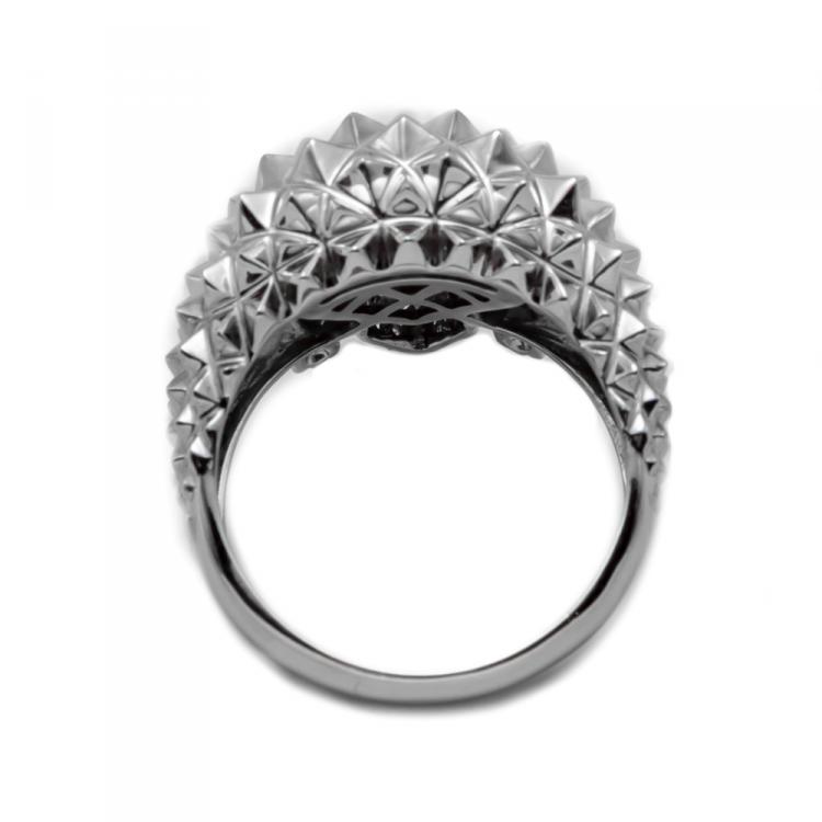 Pre Owned Boucheron White Gold Hedgehog Diamond Ring Size 53