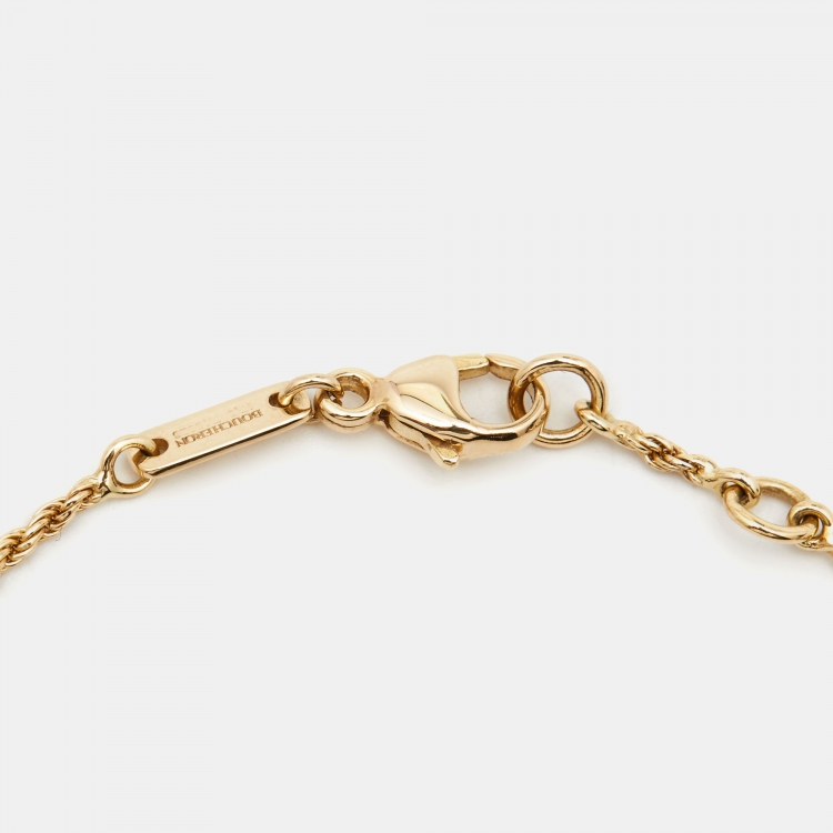 Pre Owned Boucheron Serpent Boheme Mother of Pearl 18k Yellow Gold XS Motif Bracelet