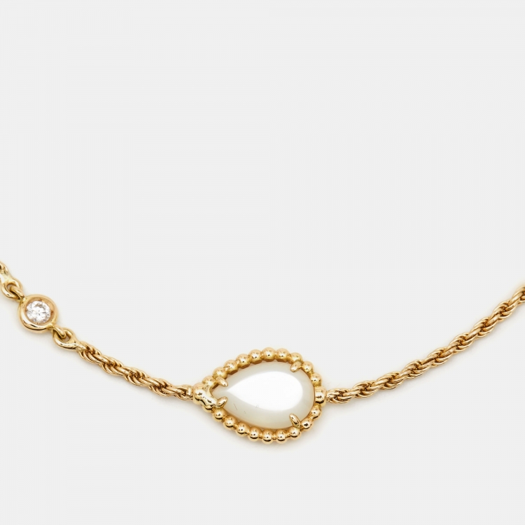 Pre Owned Boucheron Serpent Boheme Mother of Pearl 18k Yellow Gold XS Motif Bracelet