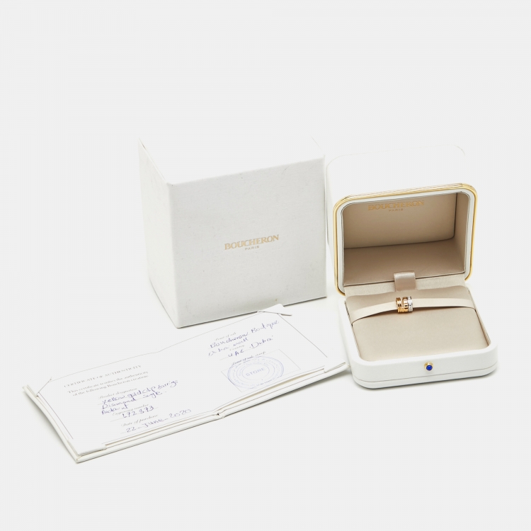 Pre Owned Boucheron Quatre Radiant Edition Diamond 18K Two Tone Gold Single Clip-on Earring