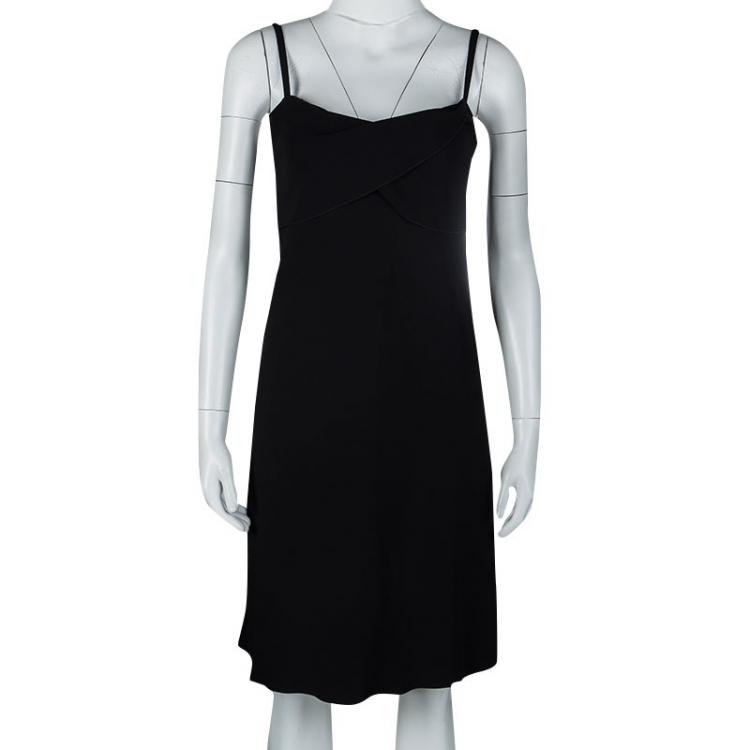 Pre Owned Boutique Moschino Black Drape Detail Sleeveless Dress S