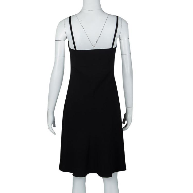 Pre Owned Boutique Moschino Black Drape Detail Sleeveless Dress S