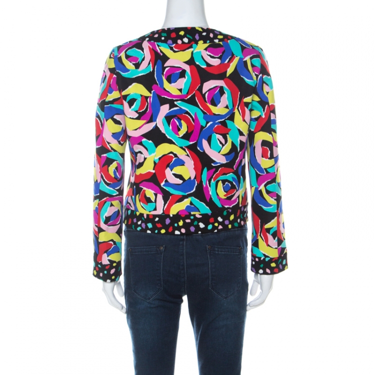 Pre Owned Boutique Moschino Multicolour Abstract Print Boxy Jacket S