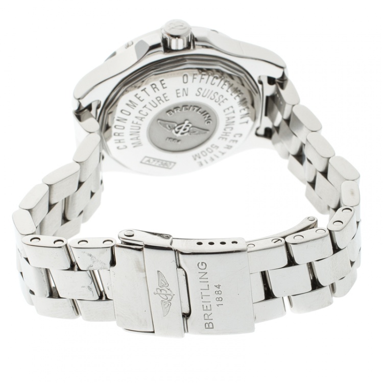 Pre Owned Breitling Ivory Stainless Steel Colt Oceane A7738053 Women's Wristwatch 33 mm