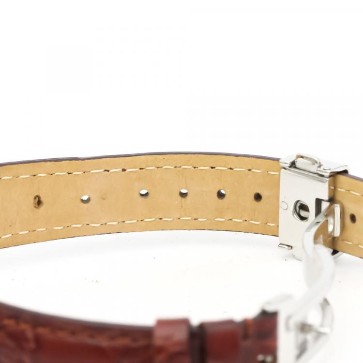 Pre Owned Breitling White 18K Yellow Gold And Stainless Steel Callistino Quartz B52345 Women's Wristwatch 28 MM