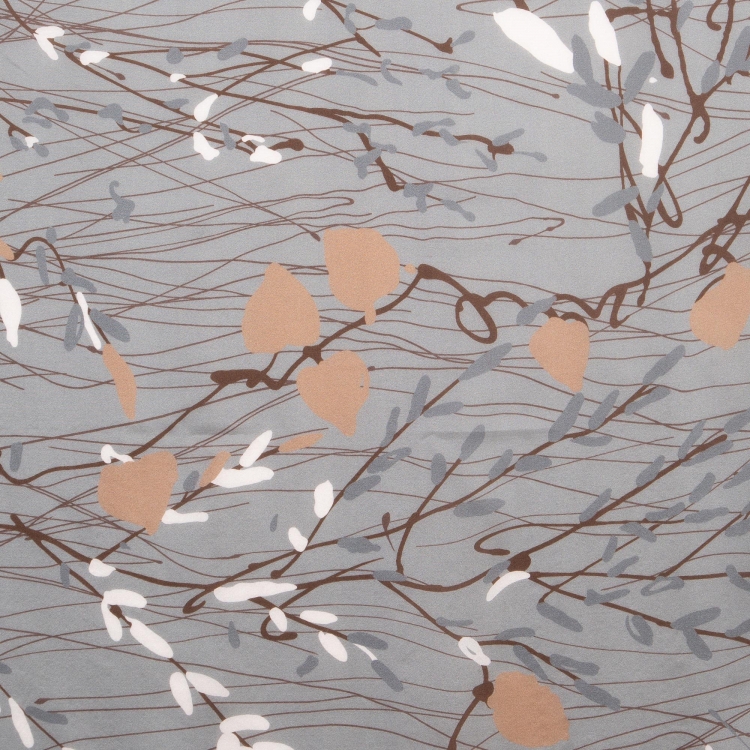 Pre Owned Brunello Cucinelli Grey Printed Silk Scarf