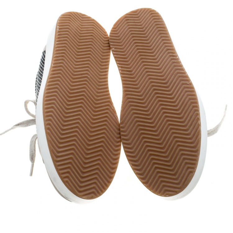 Pre Owned Brunello Cucinelli Beige Nubuck Paneled Platform Sneakers Size 40