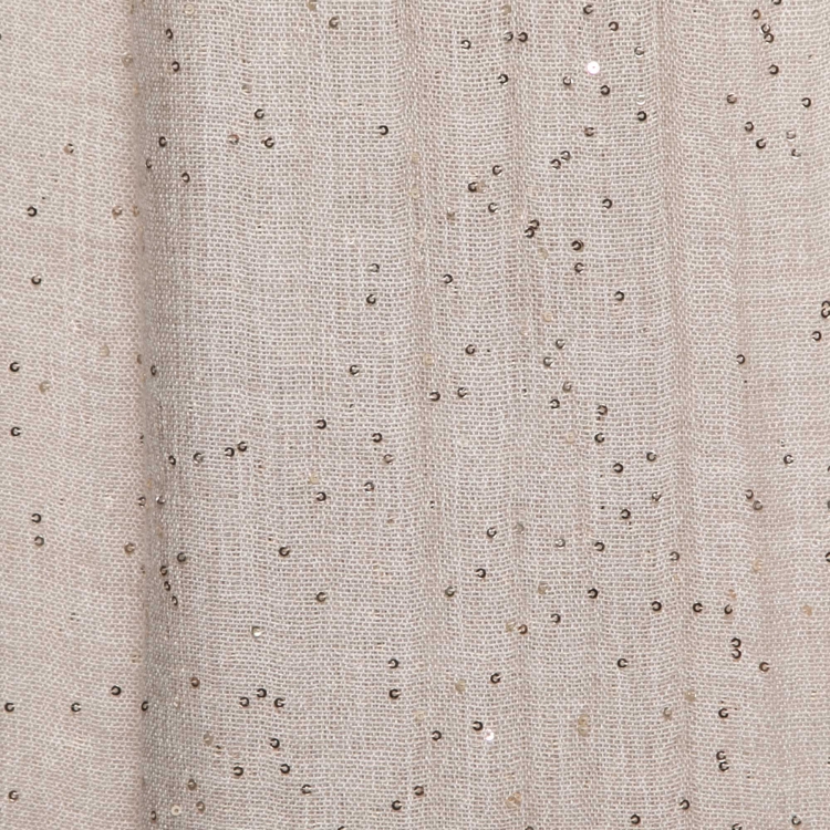 Pre Owned Brunello Cucinelli Beige Sequined Cashmere & Silk Stole
