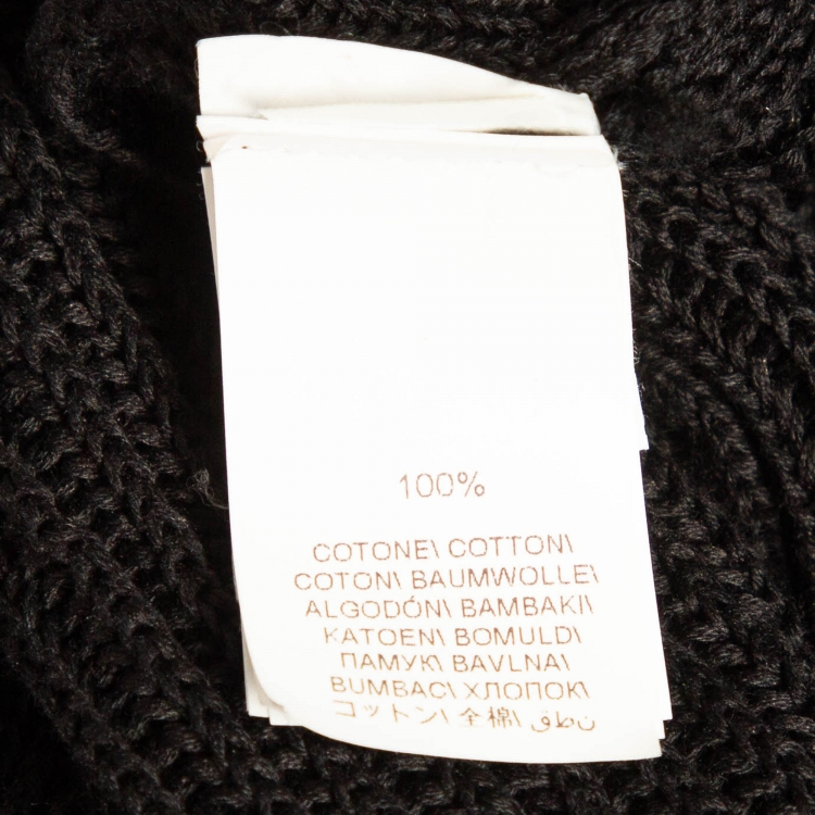 Pre Owned Brunello Cucinelli Black Embellished Rib Knit Hooded Jacket L
