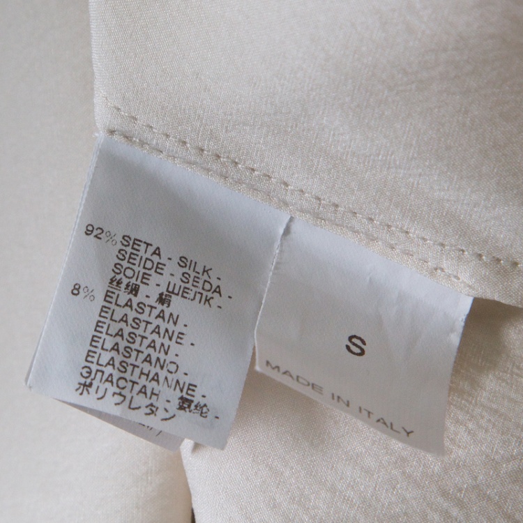 Pre Owned Brunello Cucinelli Cream Embellished Silk Blouse S