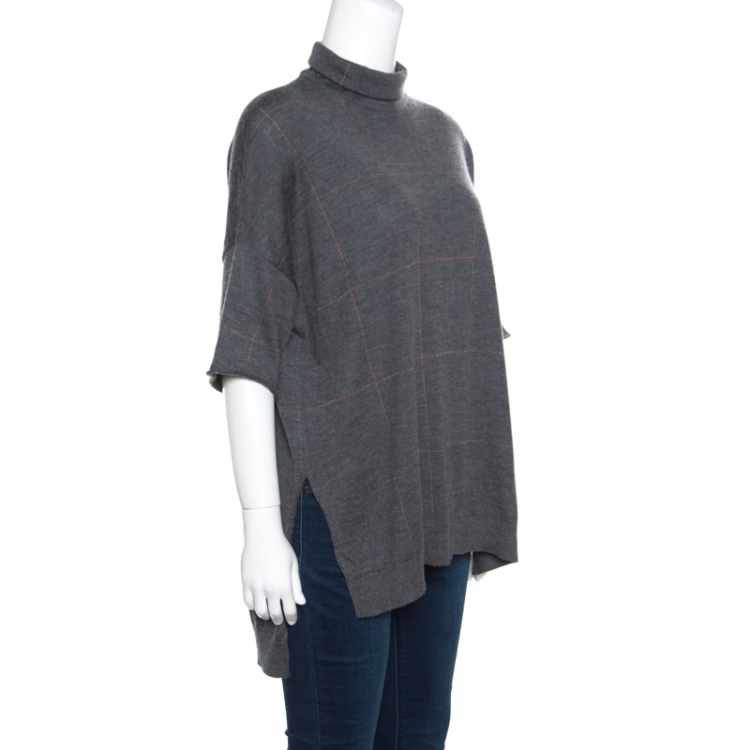 Women's Turtleneck Sweater In Cashmere And Silk Lurex Knit by