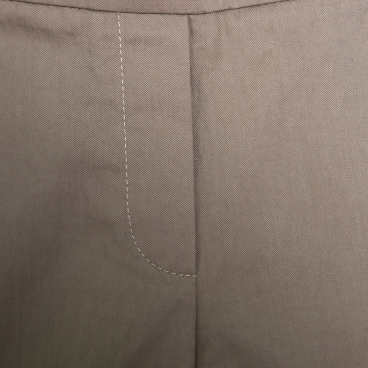 Pre Owned Brunello Cucinelli Beige Cotton Elasticized Waist Shorts S