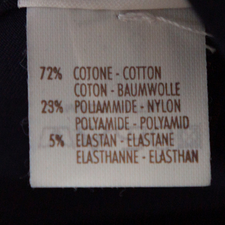 Pre Owned Brunello Cucinelli Navy Blue Stretch Cotton Shift Dress L