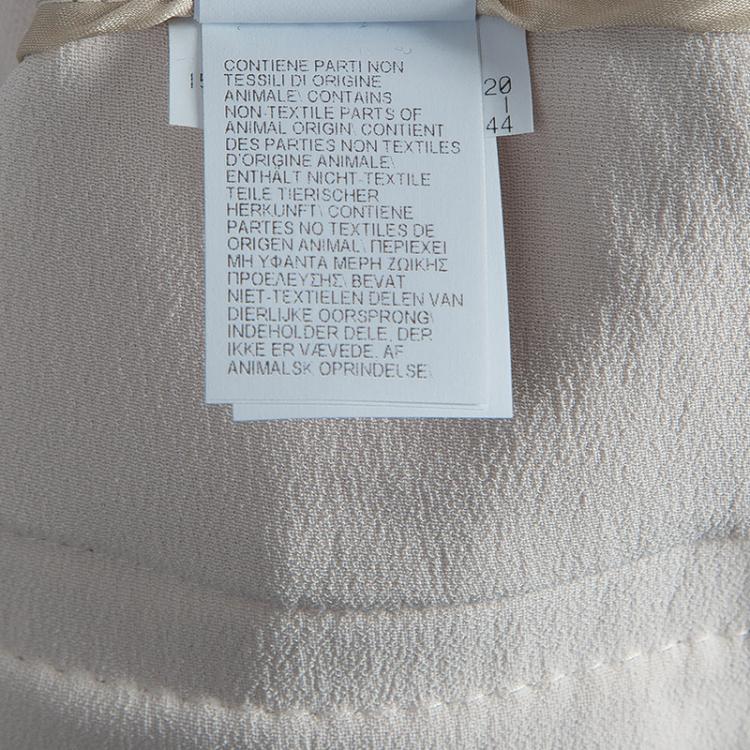 Pre Owned Brunello Cuccinelli Cream Embellished Waistband Detail Trousers M