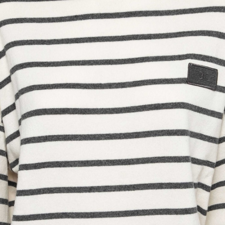 Pre Owned Brunello Cucinelli Off White Striped Wool & Cashmere Jumper L