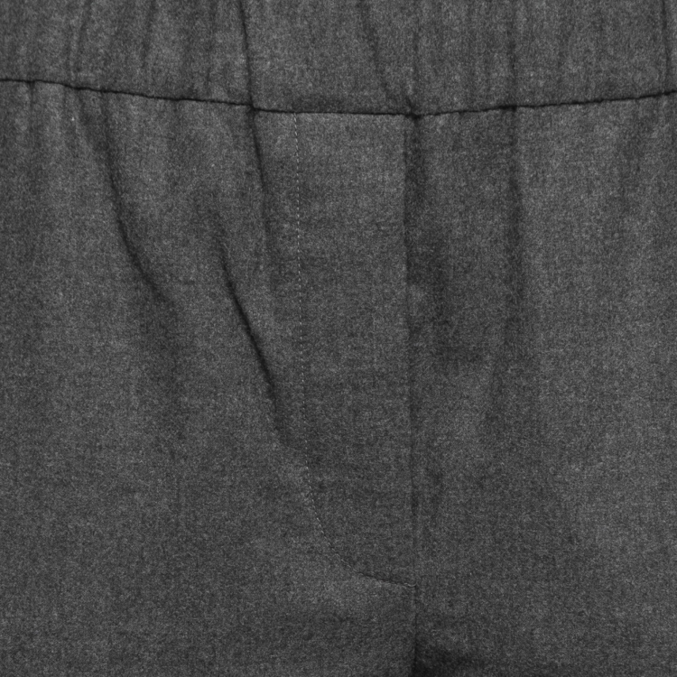 Pre Owned Brunello Cucinelli Charcoal Grey Wool Elasticized Waist Joggers S 