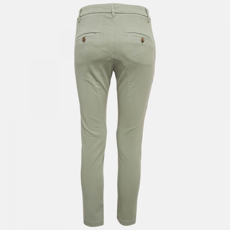 Pre Owned Brunello Cucinelli Green Cotton Trousers S