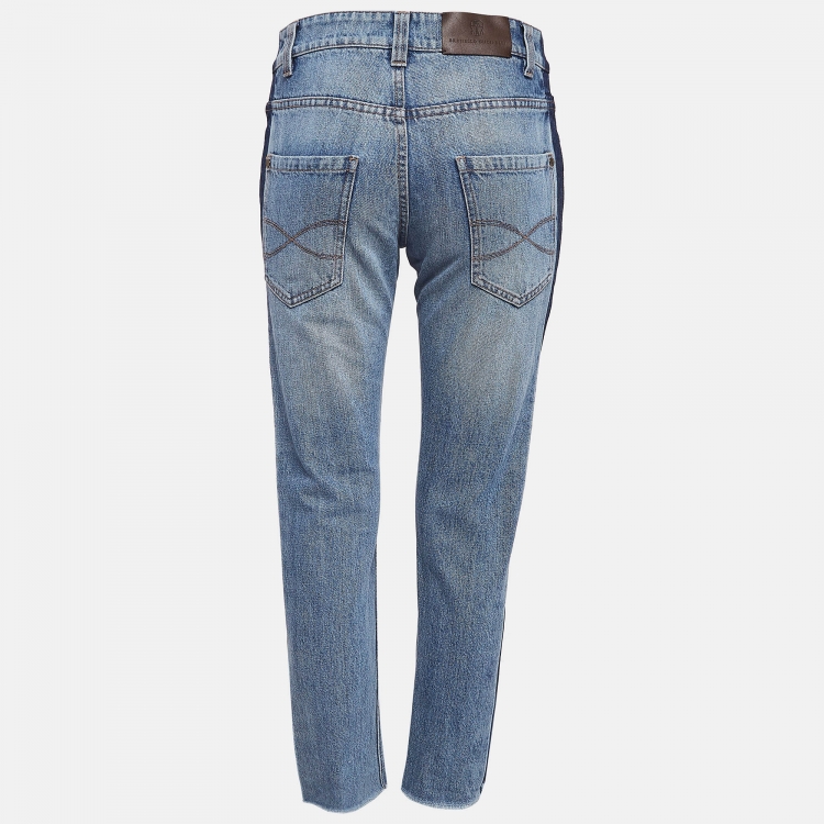 مملوكة مسبقًا Brunello Cucinelli Blue Denim Straight Leg Jeans S Waist 28"'