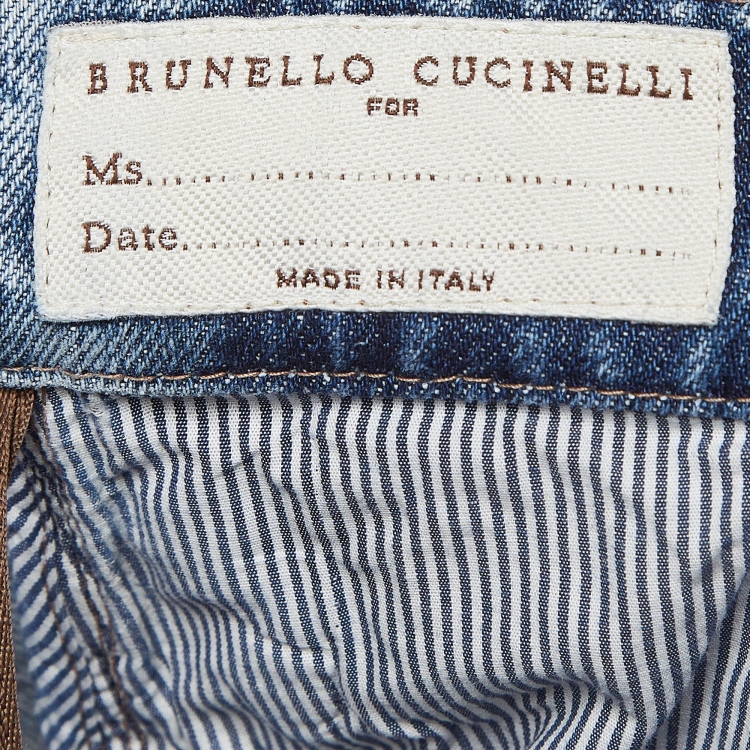 مملوكة مسبقًا Brunello Cucinelli Blue Denim Straight Leg Jeans S Waist 28"'