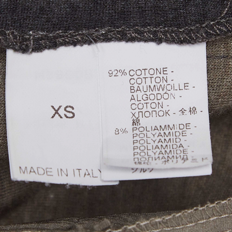 Pre Owned Brunello Cucinelli Grey Cotton Knit Sequin Detail Joggers XS