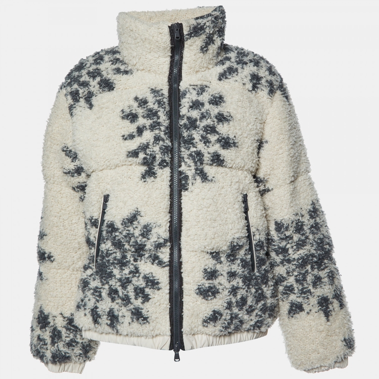 Pre Owned Brunello Cucinelli Beige Cashmere Bouclé Jacquard Down Jacket S