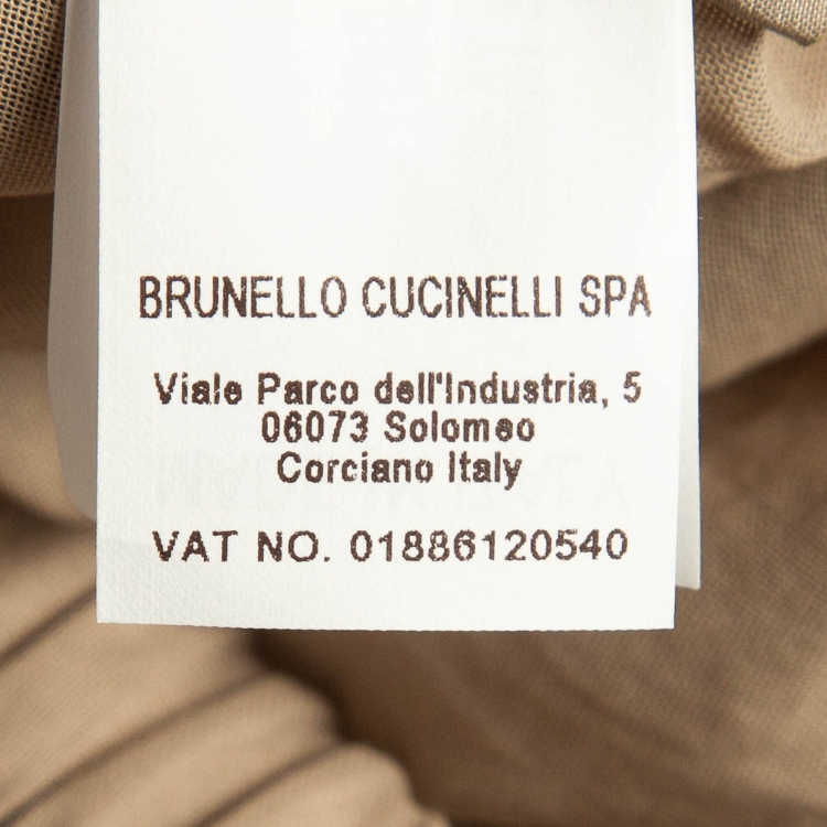 Pre Owned Brunello Cucinelli Beige Cotton Sheer Zip-Up Jacket S