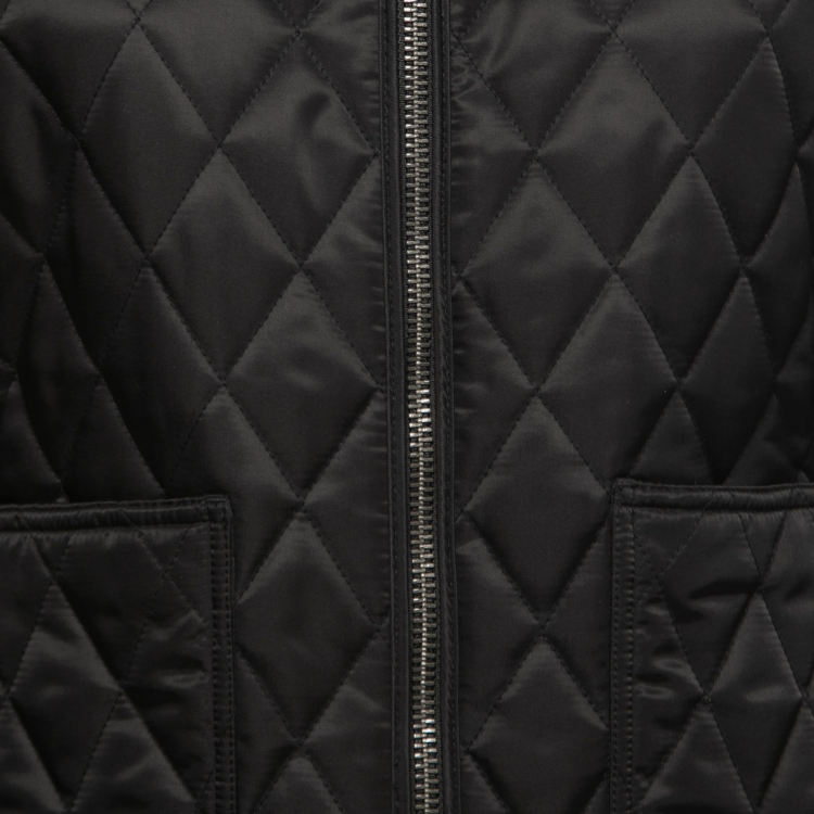 Pre Owned Burberry Brit Black Synthetic Diamond Quilted Zip-Up Jacket M   