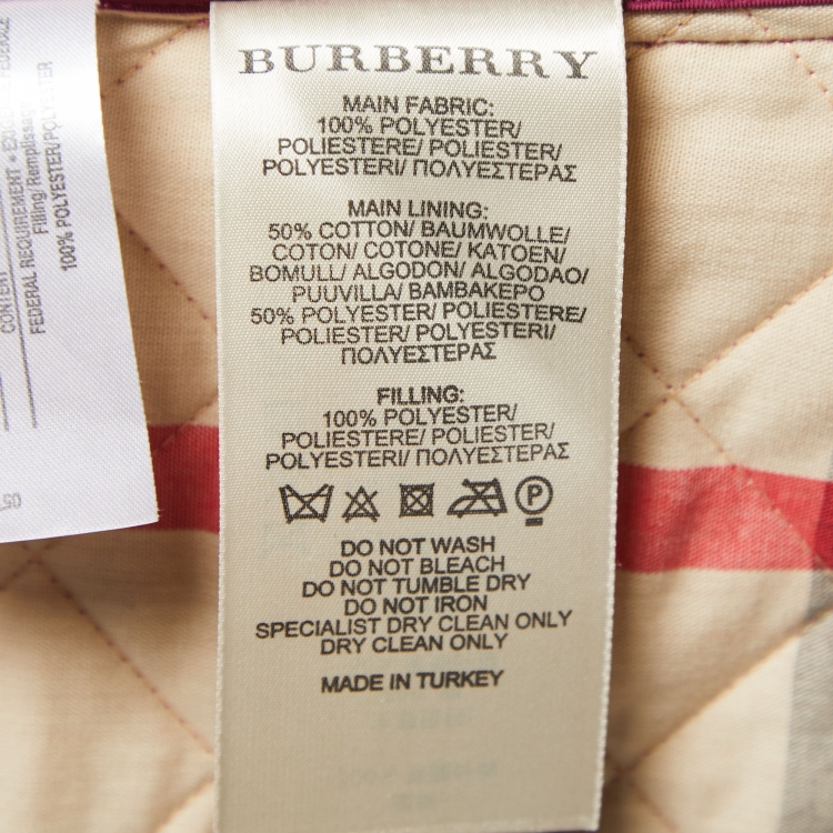 Pre Owned Burberry Brit Purple Synthetic Belted Quilted Jacket XL