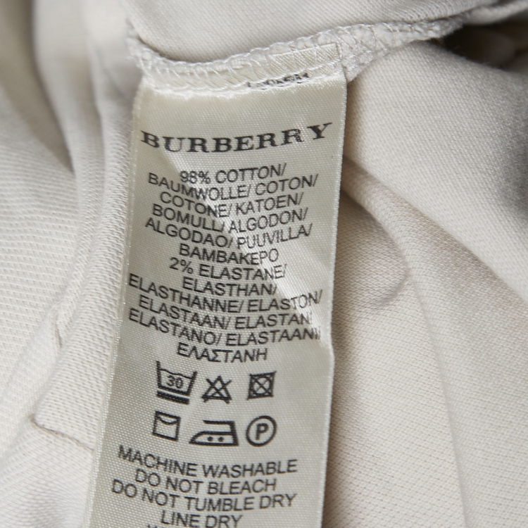 Pre Owned Burberry Brit Beige Cotton Pique Polo T-Shirt XS
