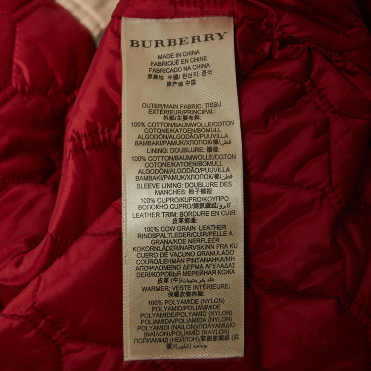 مملوكة مسبقًا Burberry Brit Red Cotton Double Breasted Belted Trench Coat S