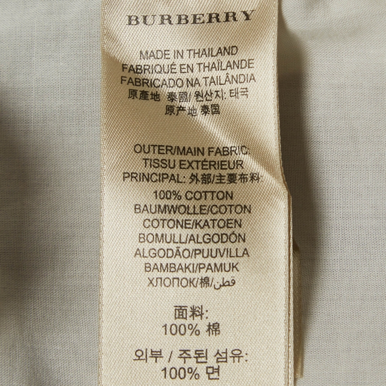 Pre Owned Burberry Brit Monochrome Checked Cotton Shirt XS