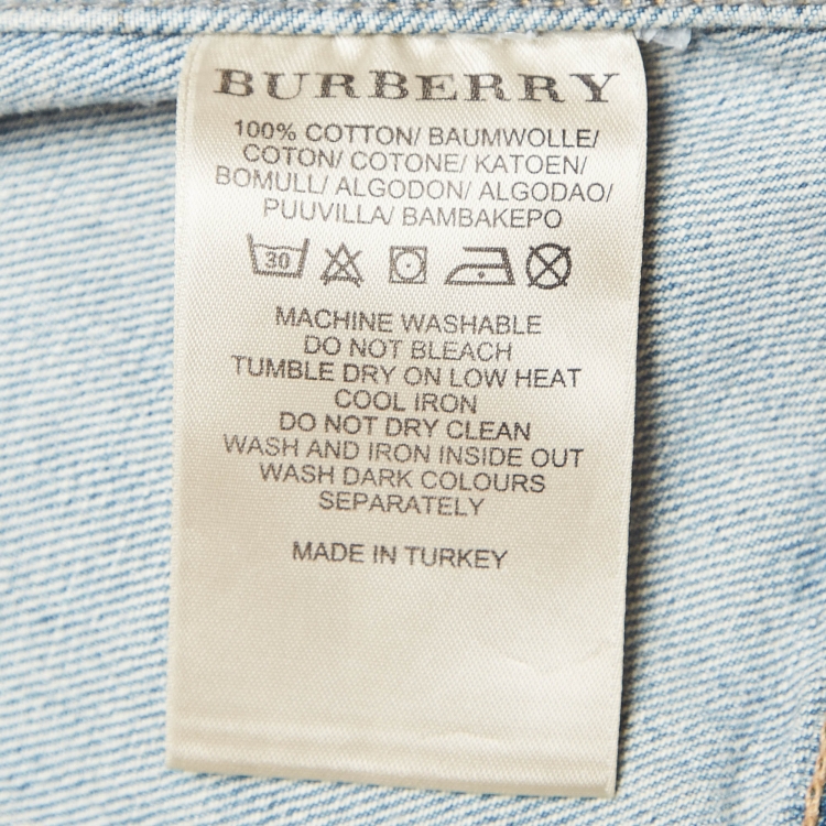 Pre Owned Burberry Brit Blue Faded Denim Jacket M
